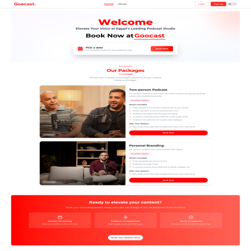 Goocast Booking System